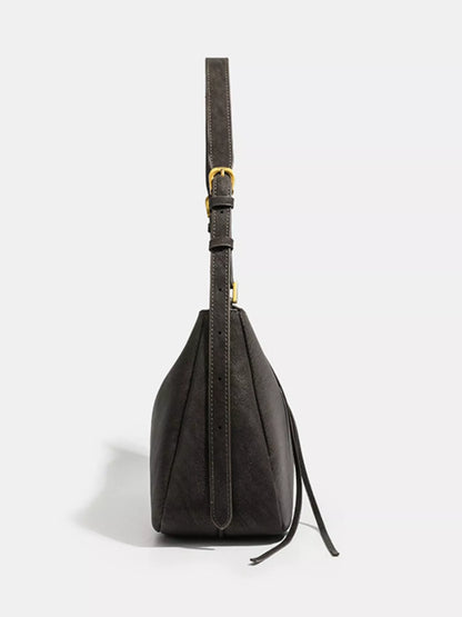 Women's Adjustable Strap Faux Leather Shoulder Bag - Shoulder Bags