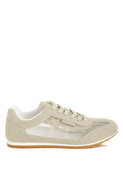 Low Microfiber & Mesh Paneling Sneakers | Trendy Sneakers Outfit Idea for Women by Ro + Ivy | Elevated Basics, Modern Comfort & Style