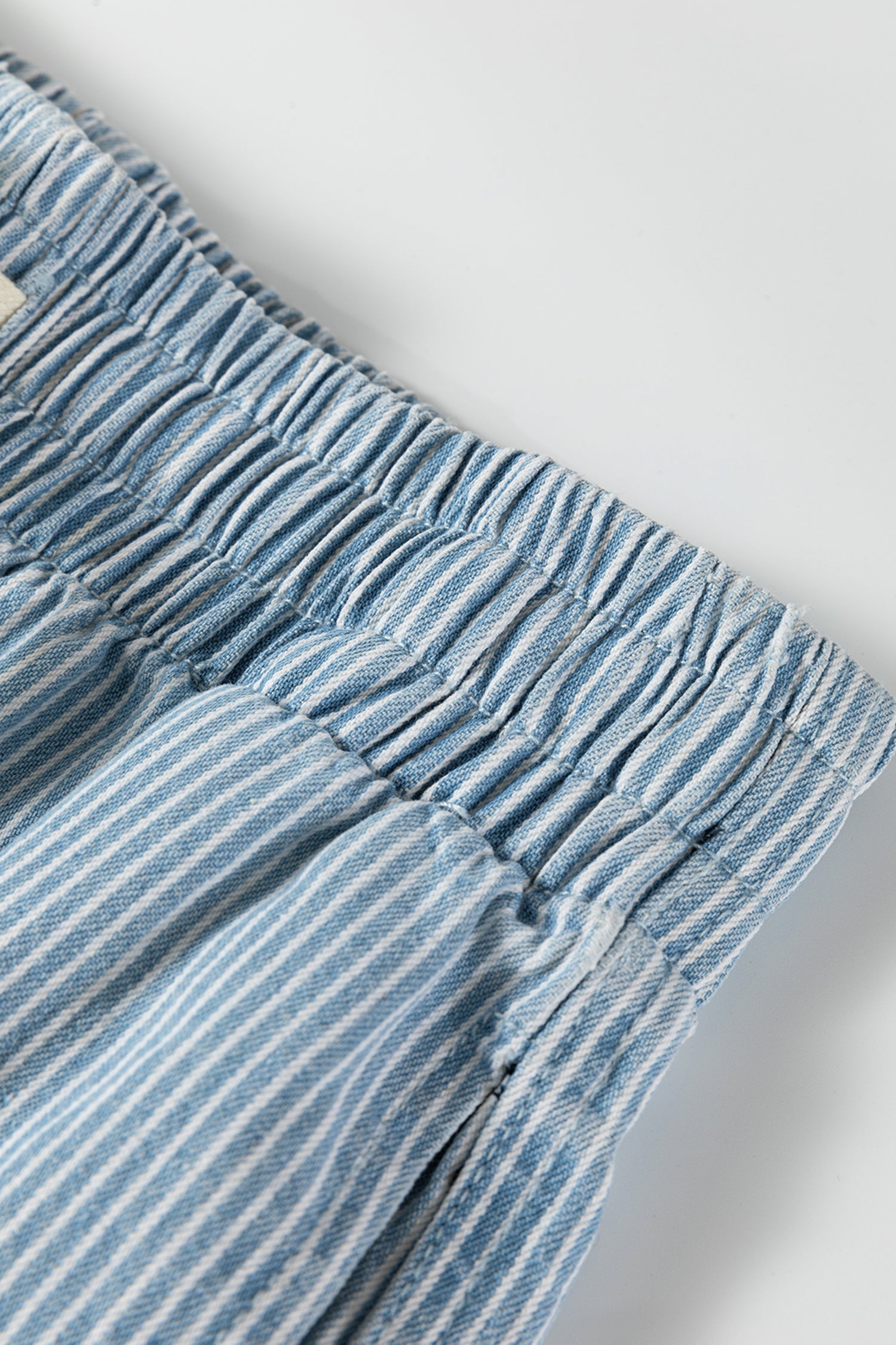 Elastic Waist Striped Relaxed Fit Casual Denim Shorts — Breezy Summer Everyday Style - Denim Shorts