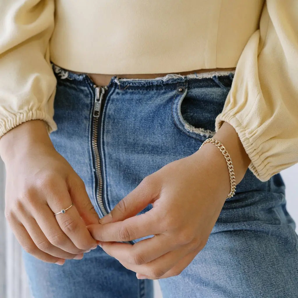 Bold Thick Chain Bracelet — Stackable Adjustable Statement Everyday Jewelry - Bracelets