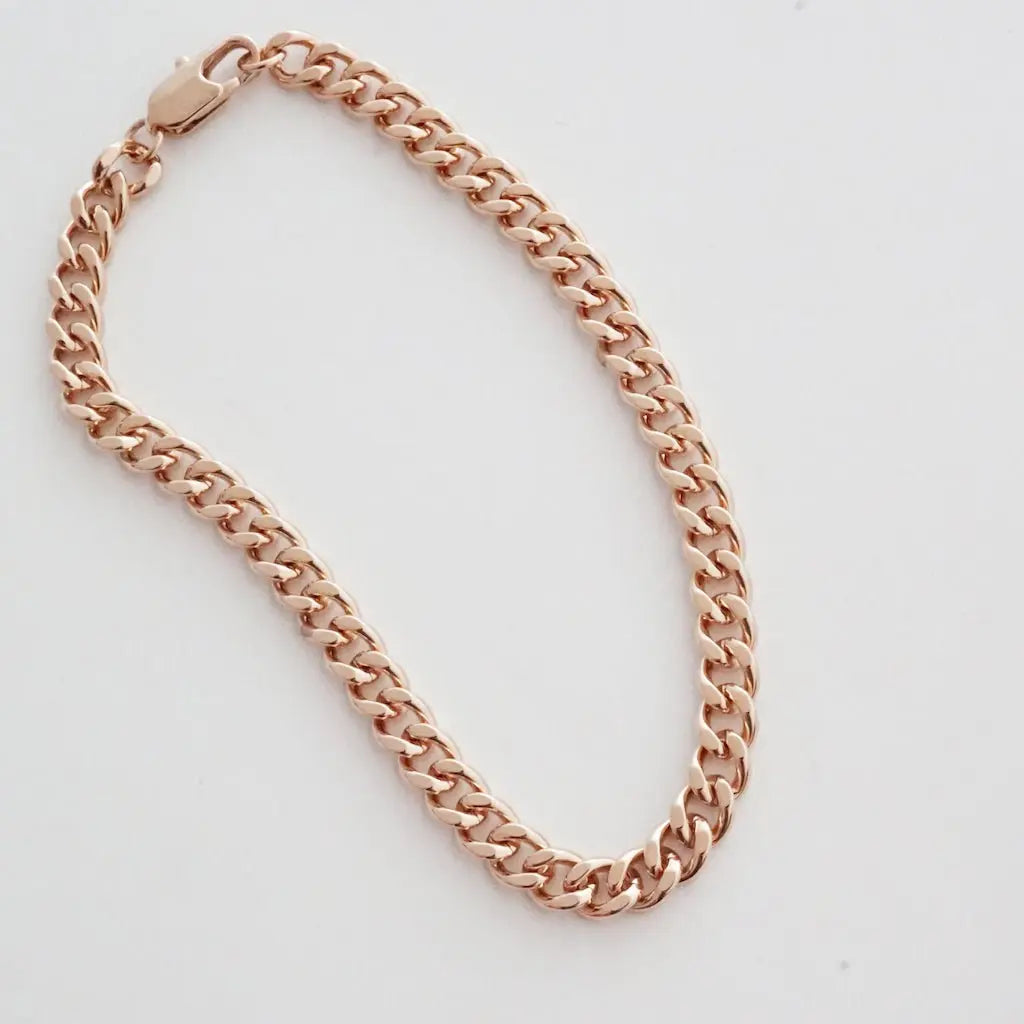Bold Thick Chain Bracelet — Stackable Adjustable Statement Everyday Jewelry - Bracelets