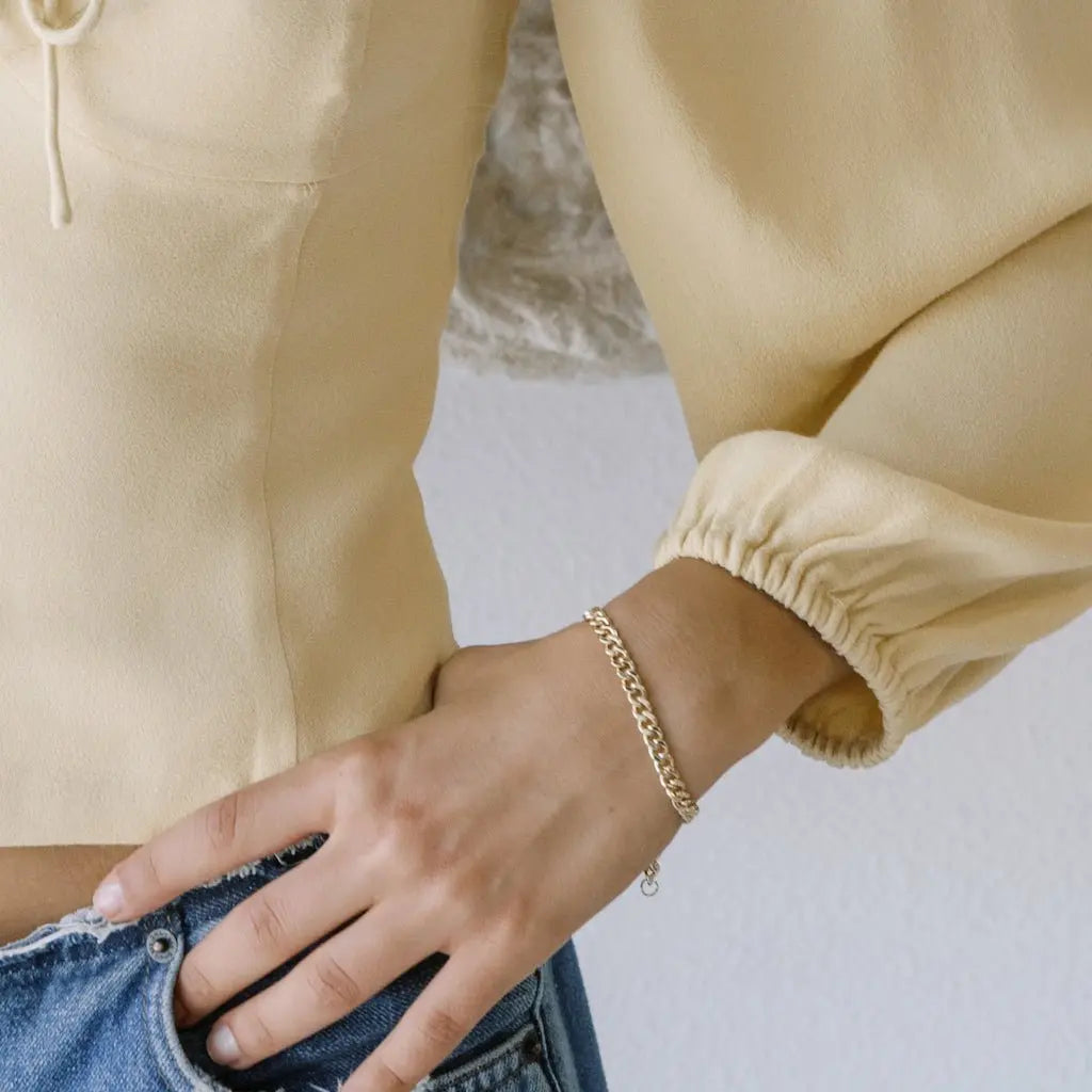 Bold Thick Chain Bracelet — Stackable Adjustable Statement Everyday Jewelry - Bracelets