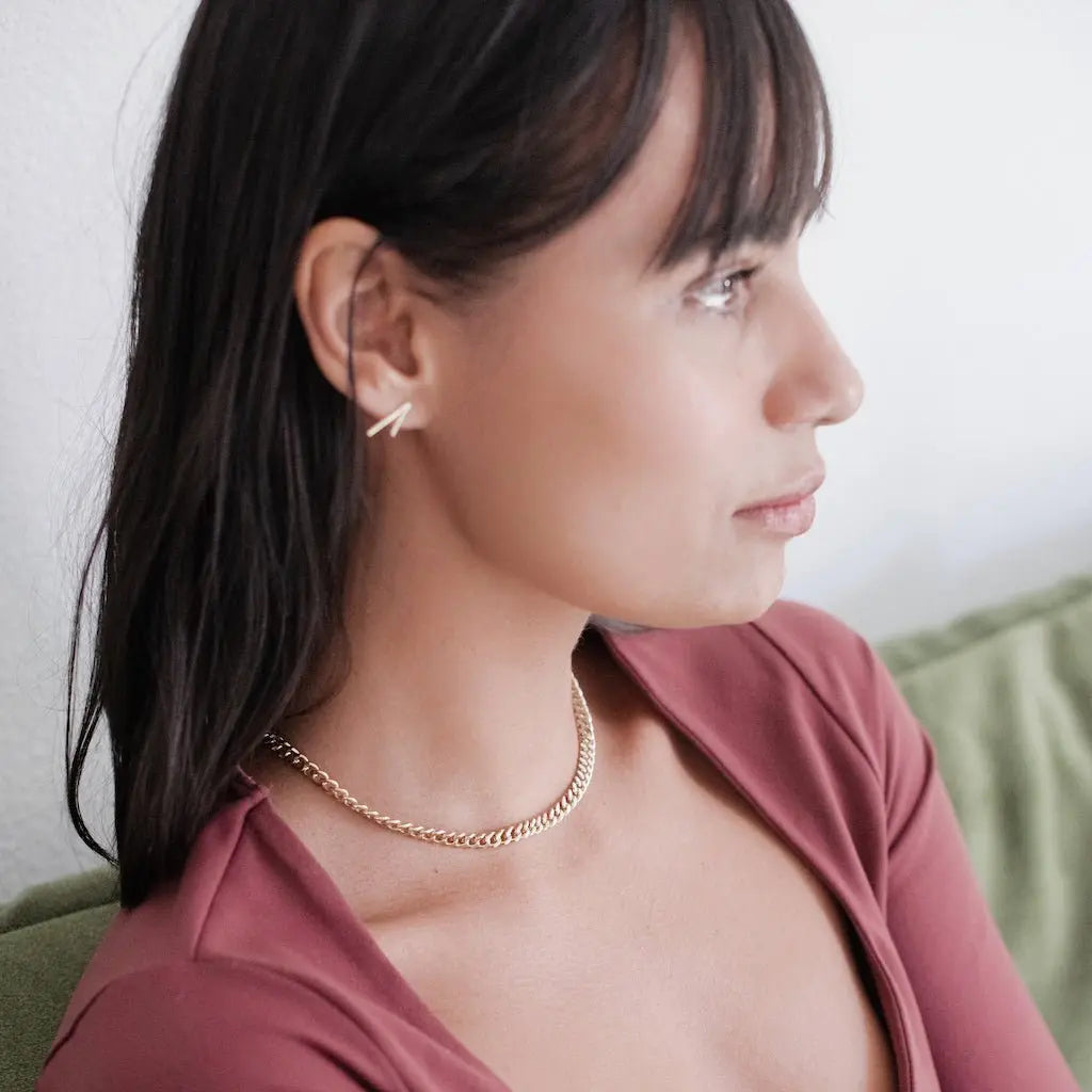 Bold Thick Chain Necklace — Statement Layering Adjustable Everyday Jewelry - Necklaces