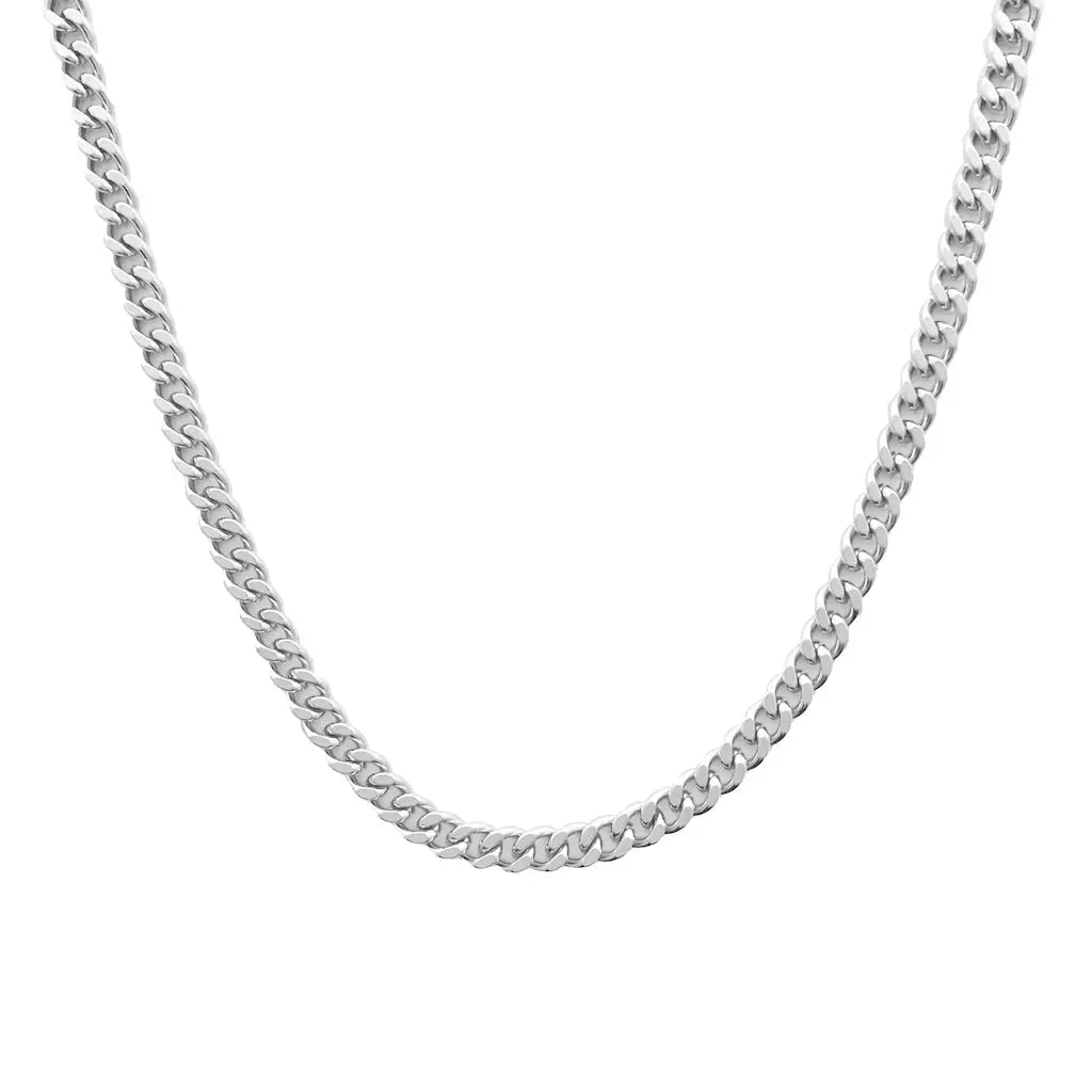 Bold Thick Chain Necklace — Statement Layering Adjustable Everyday Jewelry - Silver Necklaces