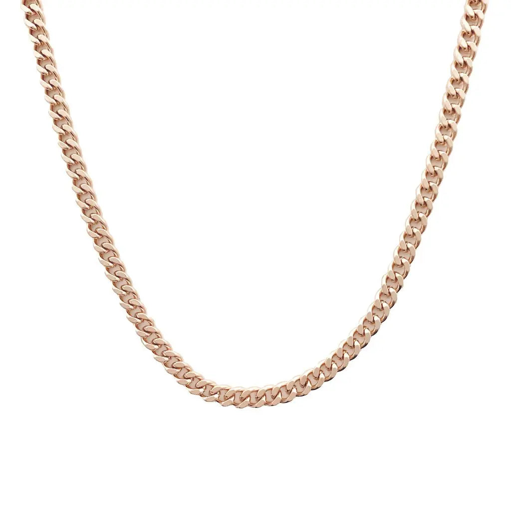 Bold Thick Chain Necklace — Statement Layering Adjustable Everyday Jewelry - Rose Gold Necklaces