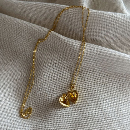 Heart Locket Pendant Necklace Functional Twisted Chain Nostalgic Dainty Jewelry