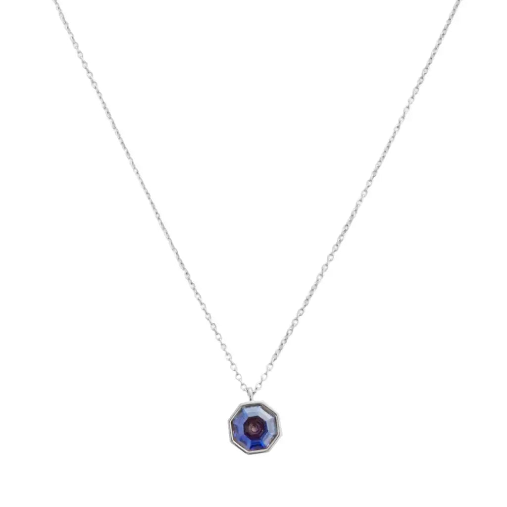 Ode To Rose Faceted Crystal Pendant Necklace — Shimmering Multi-Angle Layering Jewelry - Silver Necklaces