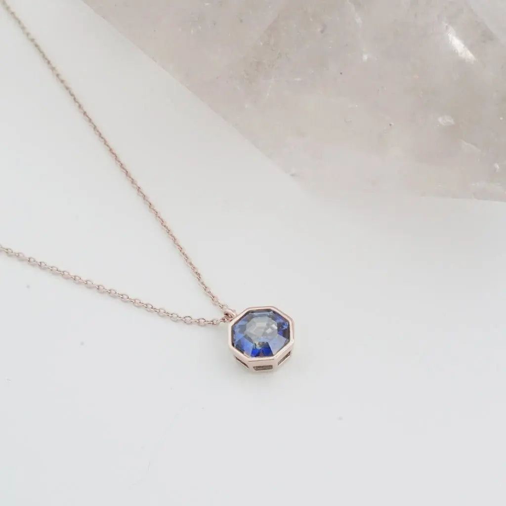 Ode To Rose Faceted Crystal Pendant Necklace — Shimmering Multi-Angle Layering Jewelry - Necklaces
