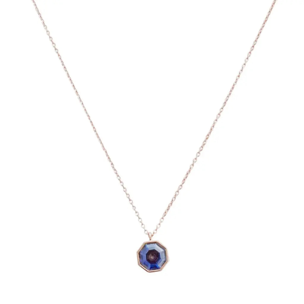 Ode To Rose Faceted Crystal Pendant Necklace — Shimmering Multi-Angle Layering Jewelry - Rose Gold Necklaces