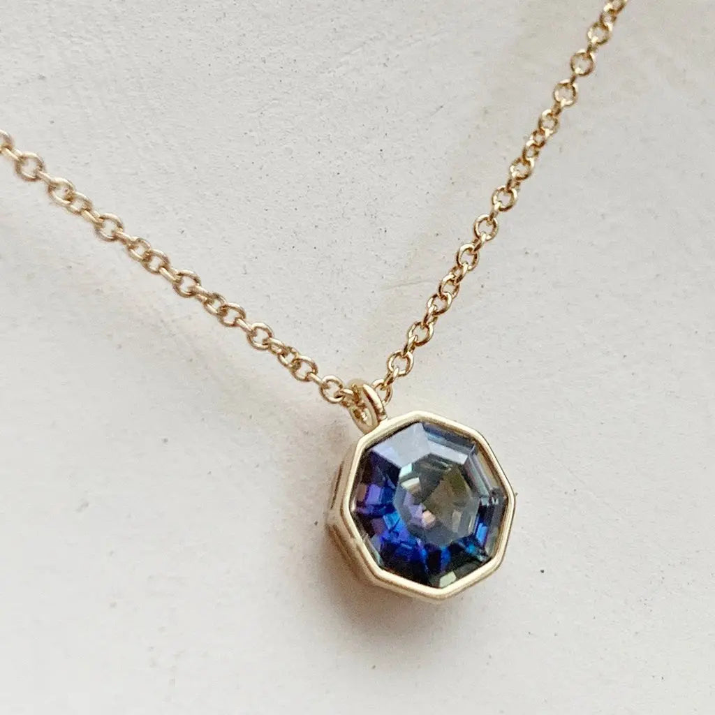 Ode To Rose Faceted Crystal Pendant Necklace — Shimmering Multi-Angle Layering Jewelry - Necklaces