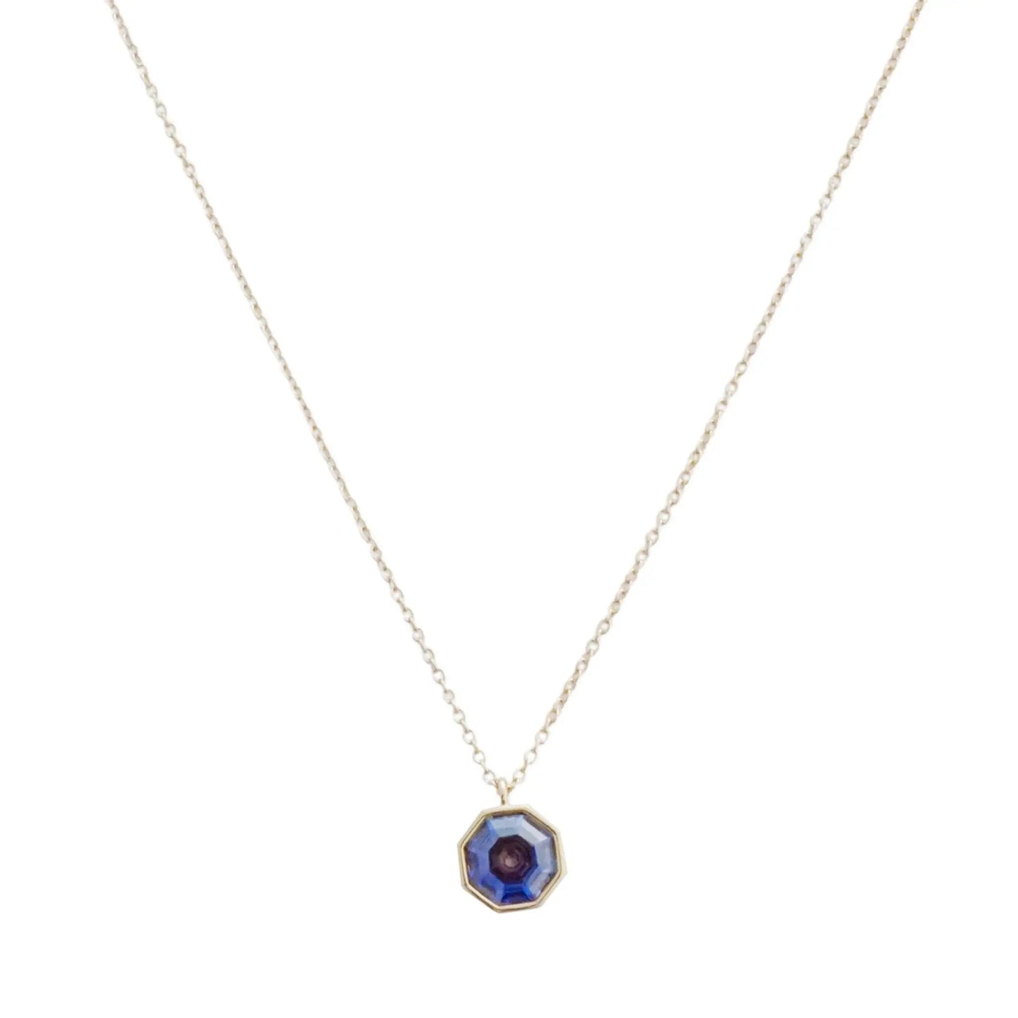 Ode To Rose Faceted Crystal Pendant Necklace — Shimmering Multi-Angle Layering Jewelry - Gold Necklaces