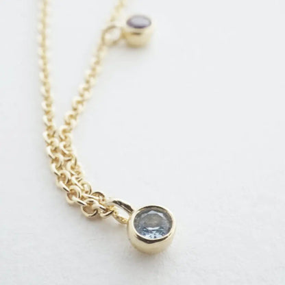 Rainbow Crystal Stardust Pendant Necklace — Shimmering Bezel Charm Chain - Necklaces