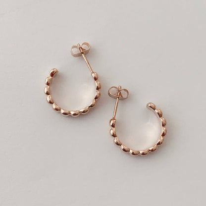 Ribbed Textured Hoop Earrings — Soft Thick Ribbed Minimalist Everyday Style - Earrings