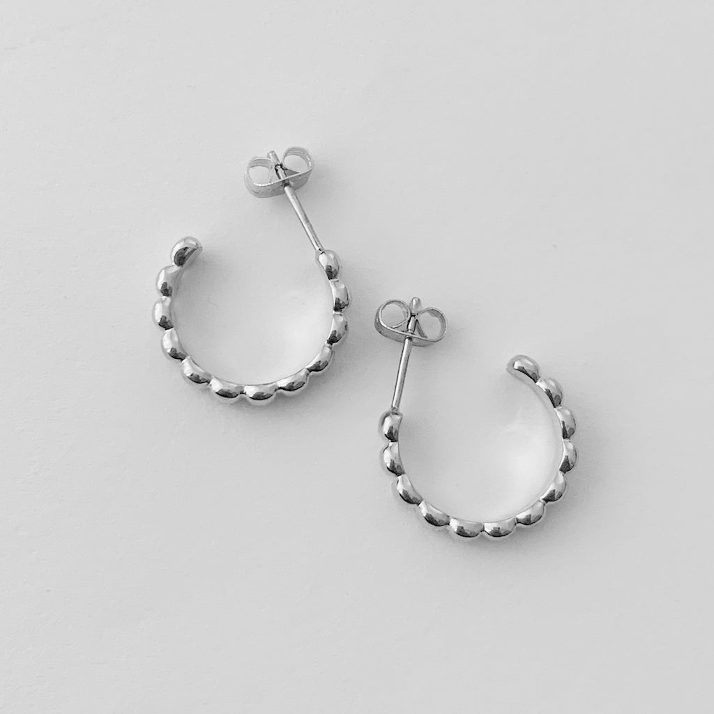 Ribbed Textured Hoop Earrings — Soft Thick Ribbed Minimalist Everyday Style - Earrings