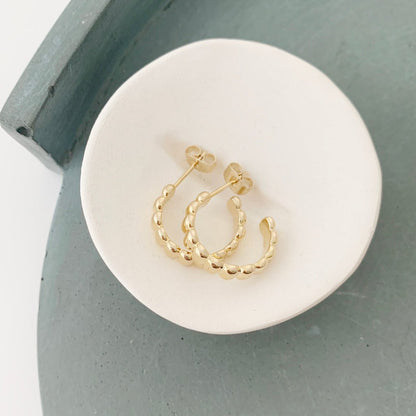 Ribbed Textured Hoop Earrings — Soft Thick Ribbed Minimalist Everyday Style - Earrings