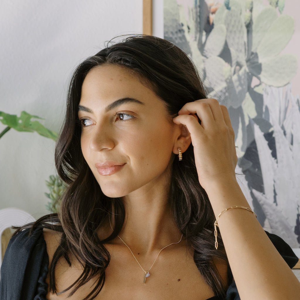 Ribbed Textured Hoop Earrings — Soft Thick Ribbed Minimalist Everyday Style - Earrings