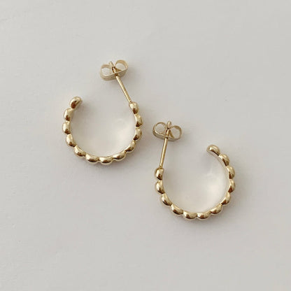 Ribbed Textured Hoop Earrings — Soft Thick Ribbed Minimalist Everyday Style - Earrings