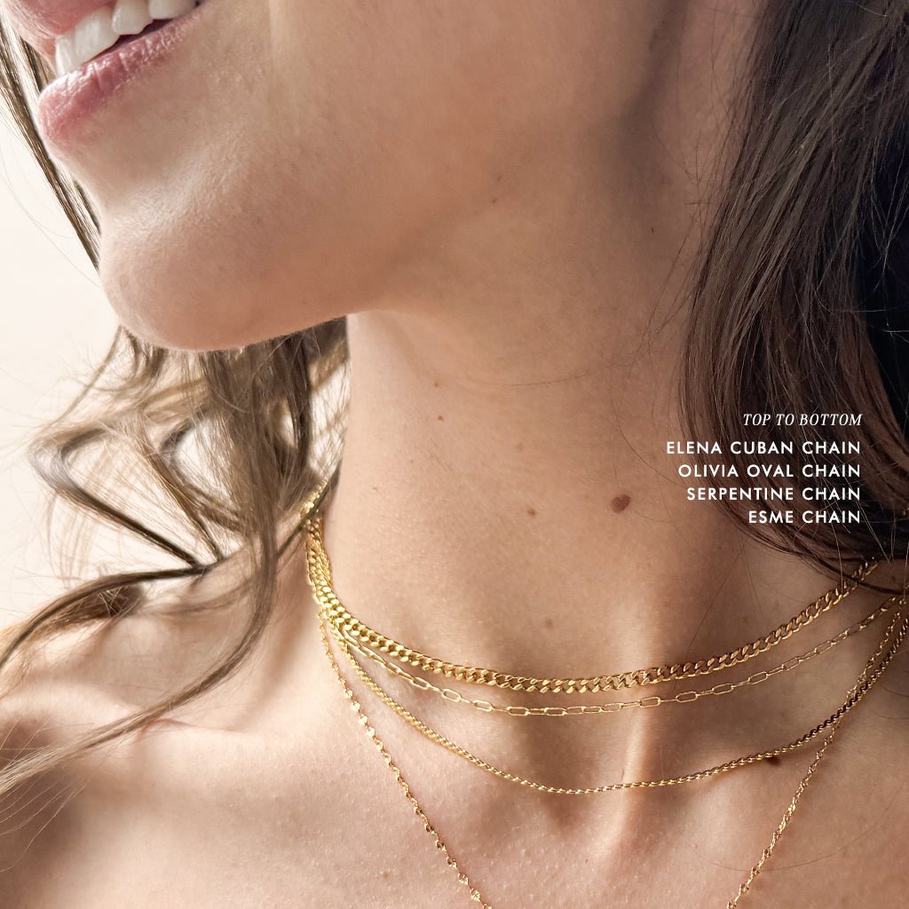Serpentine Chain Necklace — Sleek Layering Whisper Thin Everyday Jewelry - Necklaces