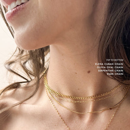 Serpentine Chain Necklace — Sleek Layering Whisper Thin Everyday Jewelry - Necklaces
