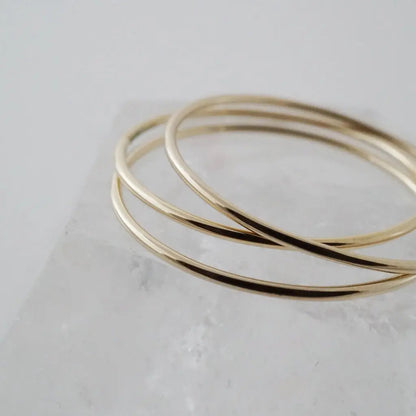 Ultra-Skinny Stacking Ring Trio — Timeless Smooth Band Set Everyday Wear - Rings