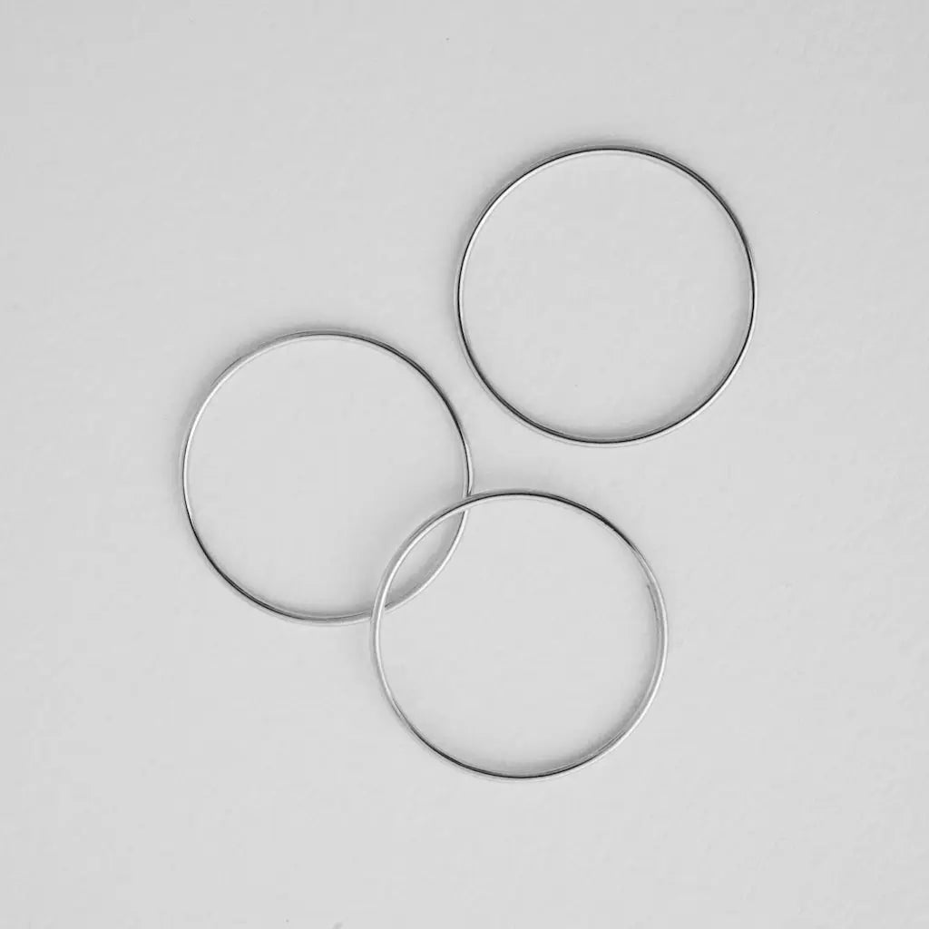 Ultra-Skinny Stacking Ring Trio — Timeless Smooth Band Set Everyday Wear - Rings