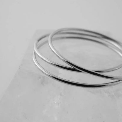 Ultra-Skinny Stacking Ring Trio — Timeless Smooth Band Set Everyday Wear - Rings