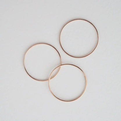 Ultra-Skinny Stacking Ring Trio — Timeless Smooth Band Set Everyday Wear - Rings