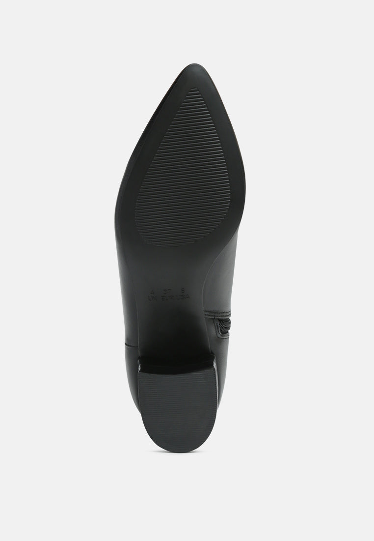 Pointed Toe Block Heel Ankle Boots