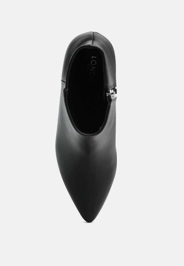 Pointed Toe Block Heel Ankle Boots