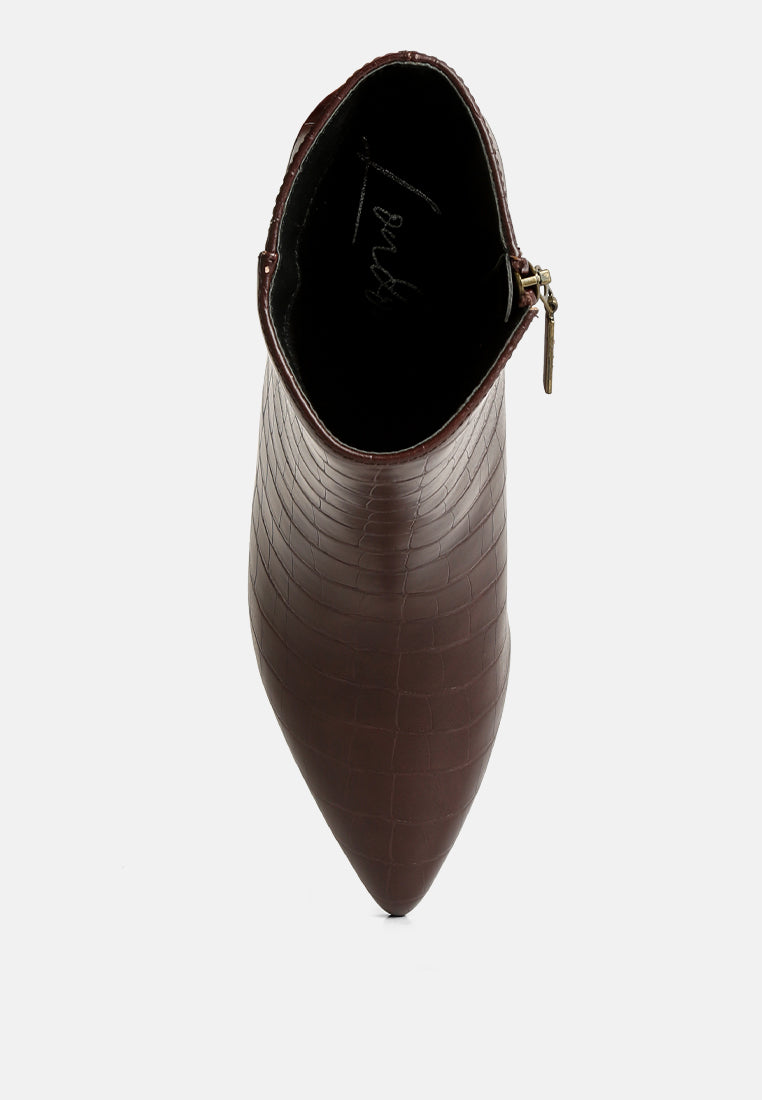Pointed Toe Block Heel Ankle Boots