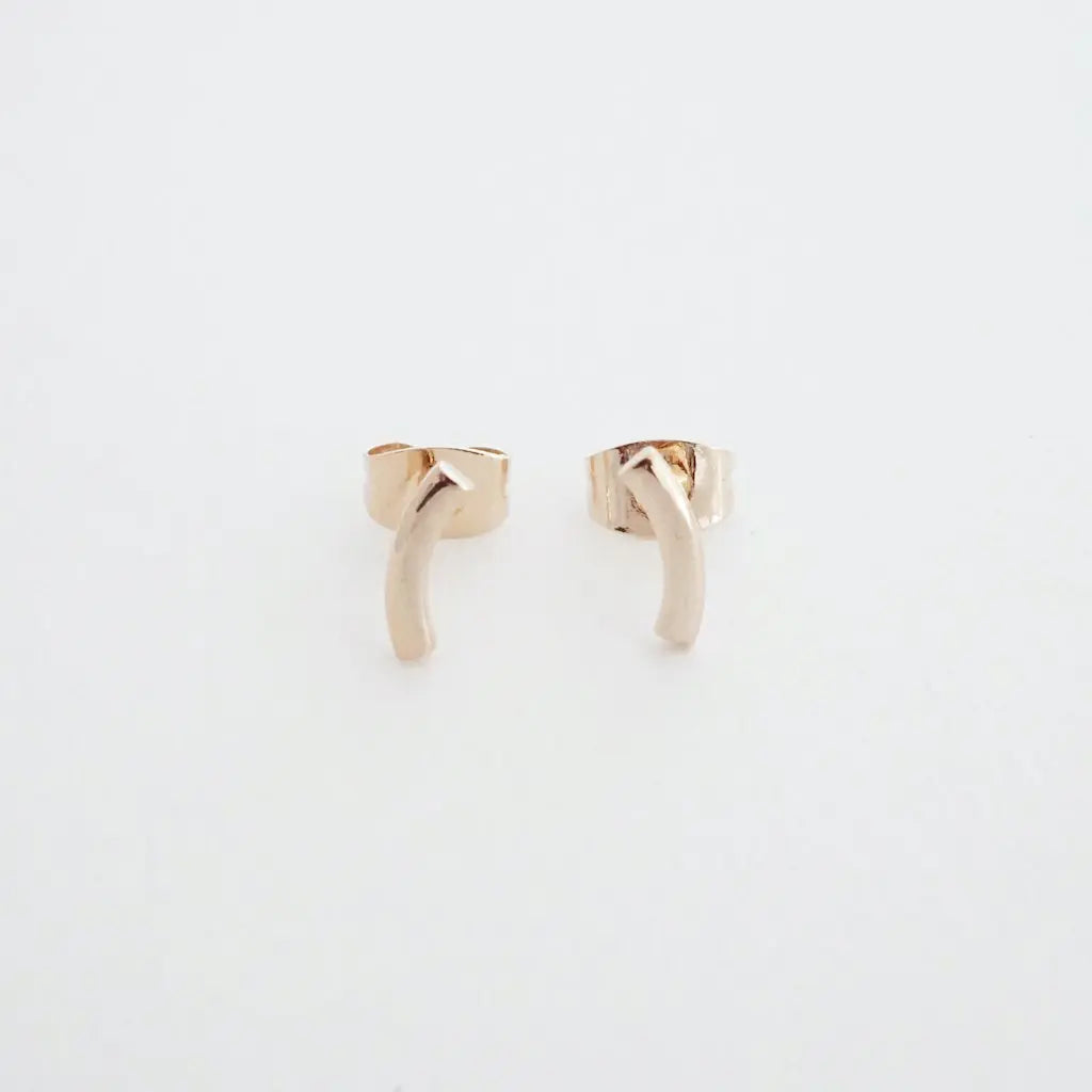 Miniature Arc Stud Earrings — Sleek Minimalist 9mm Everyday Jewelry - Earrings