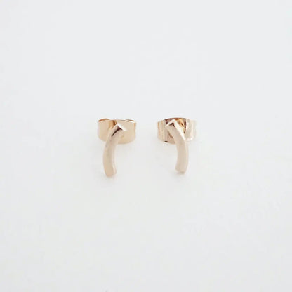 Miniature Arc Stud Earrings — Sleek Minimalist 9mm Everyday Jewelry - Earrings