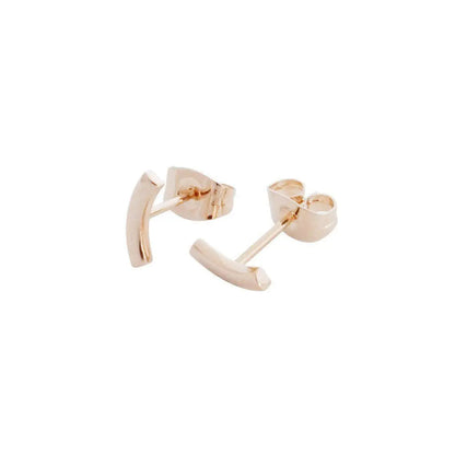 Miniature Arc Stud Earrings — Sleek Minimalist 9mm Everyday Jewelry - Earrings