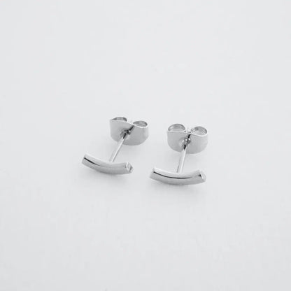 Miniature Arc Stud Earrings — Sleek Minimalist 9mm Everyday Jewelry - Earrings