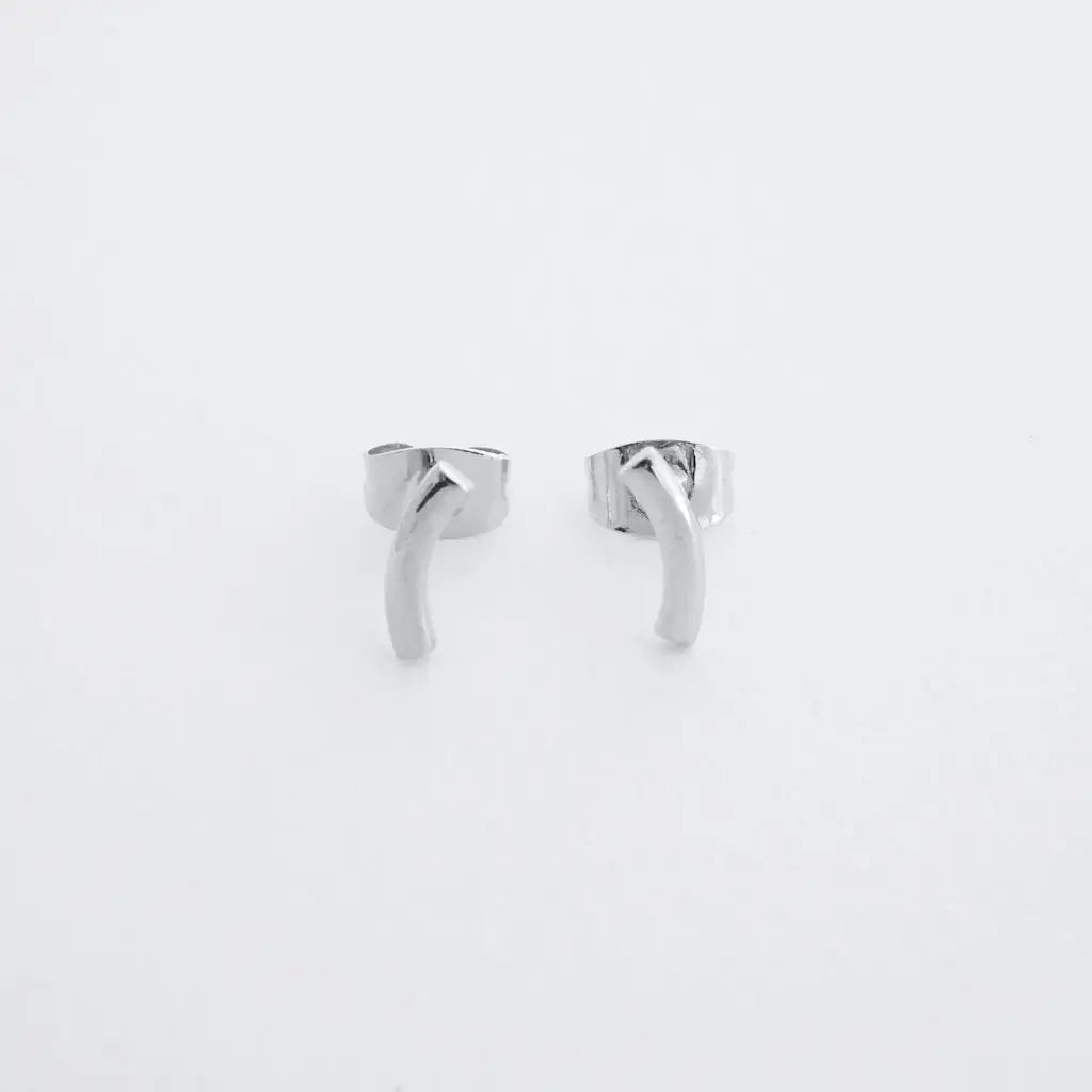 Miniature Arc Stud Earrings — Sleek Minimalist 9mm Everyday Jewelry - Earrings