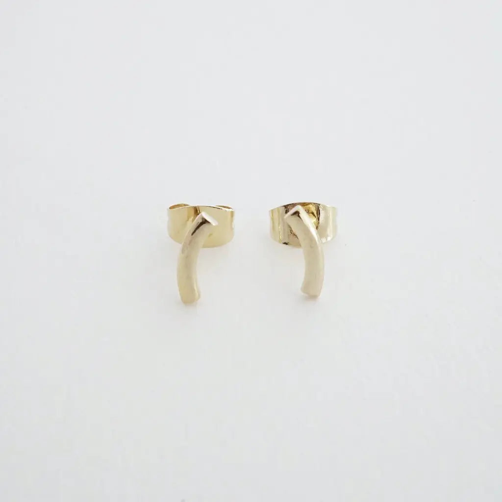 Miniature Arc Stud Earrings — Sleek Minimalist 9mm Everyday Jewelry - Earrings