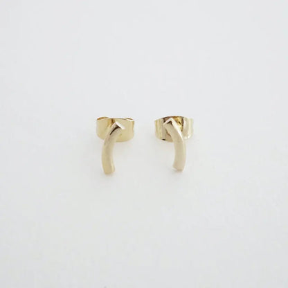 Miniature Arc Stud Earrings — Sleek Minimalist 9mm Everyday Jewelry - Earrings