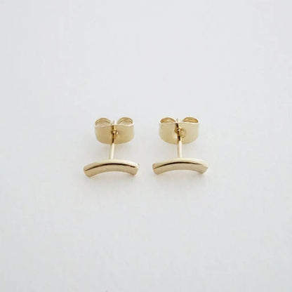Miniature Arc Stud Earrings — Sleek Minimalist 9mm Everyday Jewelry - Earrings