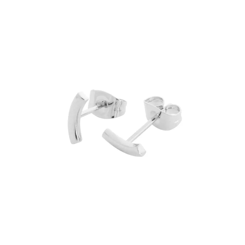 Miniature Arc Stud Earrings — Sleek Minimalist 9mm Everyday Jewelry - Earrings