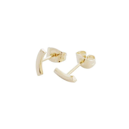 Miniature Arc Stud Earrings — Sleek Minimalist 9mm Everyday Jewelry - Earrings