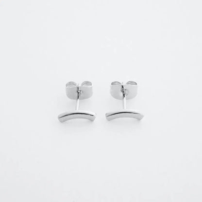 Miniature Arc Stud Earrings — Sleek Minimalist 9mm Everyday Jewelry - Earrings