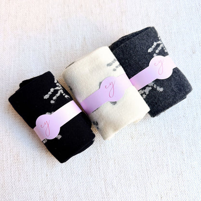 Bow Print Crew Socks 3-Pack — Mixed Chic Designs - Socks
