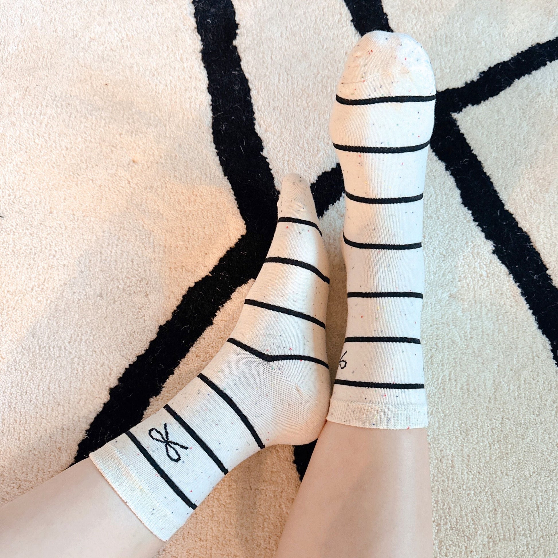 Bow Print Crew Socks 3-Pack — Mixed Chic Designs - Socks