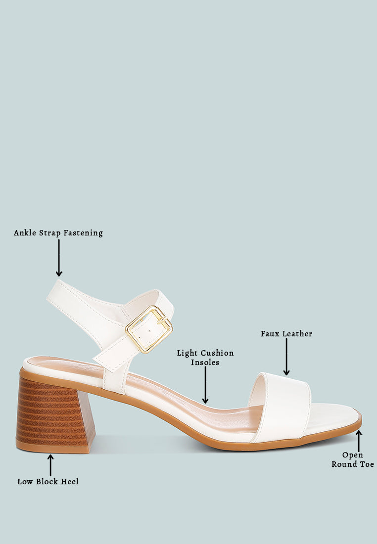 Women's Stacked Heel Sandals, Cushioned Comfort Sole - Sandals