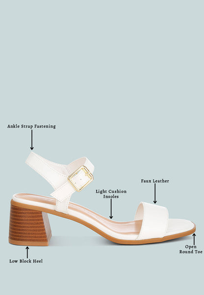 Women's Stacked Heel Sandals, Cushioned Comfort Sole - Sandals