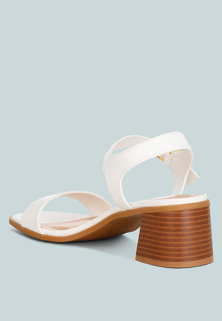 Women's Stacked Heel Sandals, Cushioned Comfort Sole - Sandals
