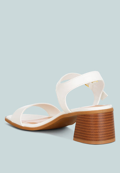 Women's Stacked Heel Sandals, Cushioned Comfort Sole - Sandals