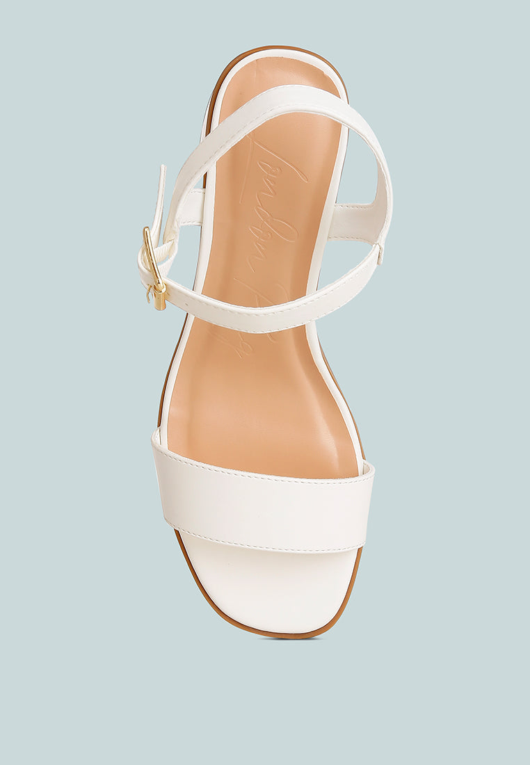 Women's Stacked Heel Sandals, Cushioned Comfort Sole - Sandals
