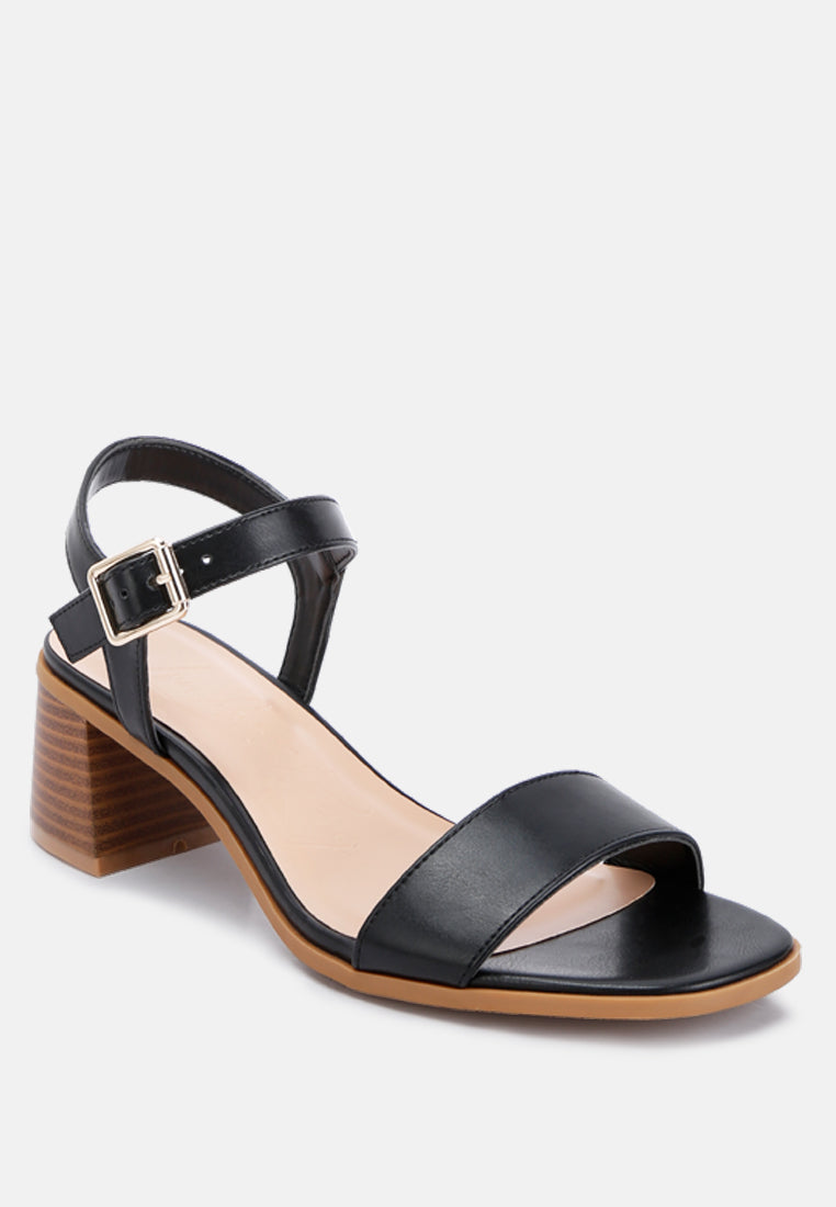 Women's Stacked Heel Sandals, Cushioned Comfort Sole - Sandals