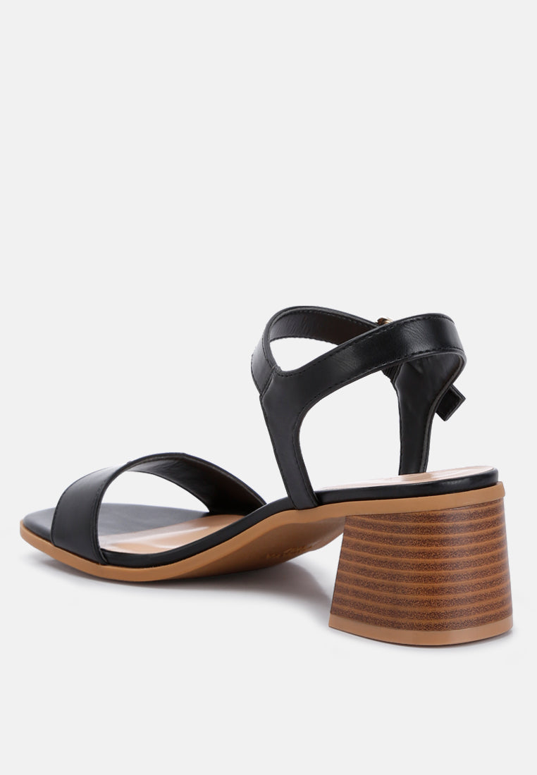 Women's Stacked Heel Sandals, Cushioned Comfort Sole - Sandals